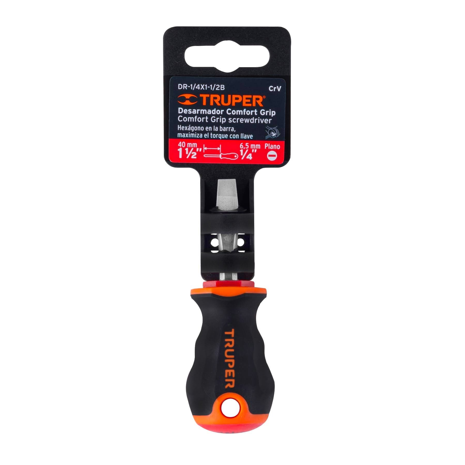 Desarmador plano 1/4x4x1-1/2" mango comfort grip