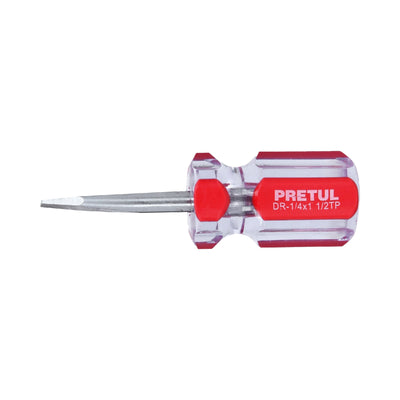 Desarmador plano, 1/4 x 1-1/2", mango pvc, pretul