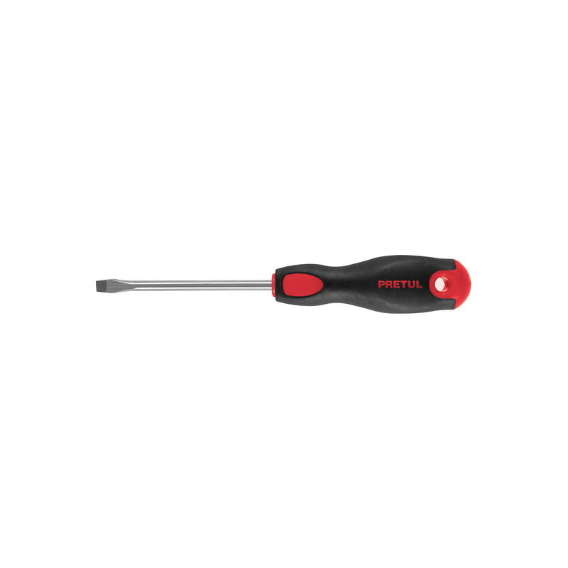 Desarmador plano,1/4x4",mango comfort grip, pretul