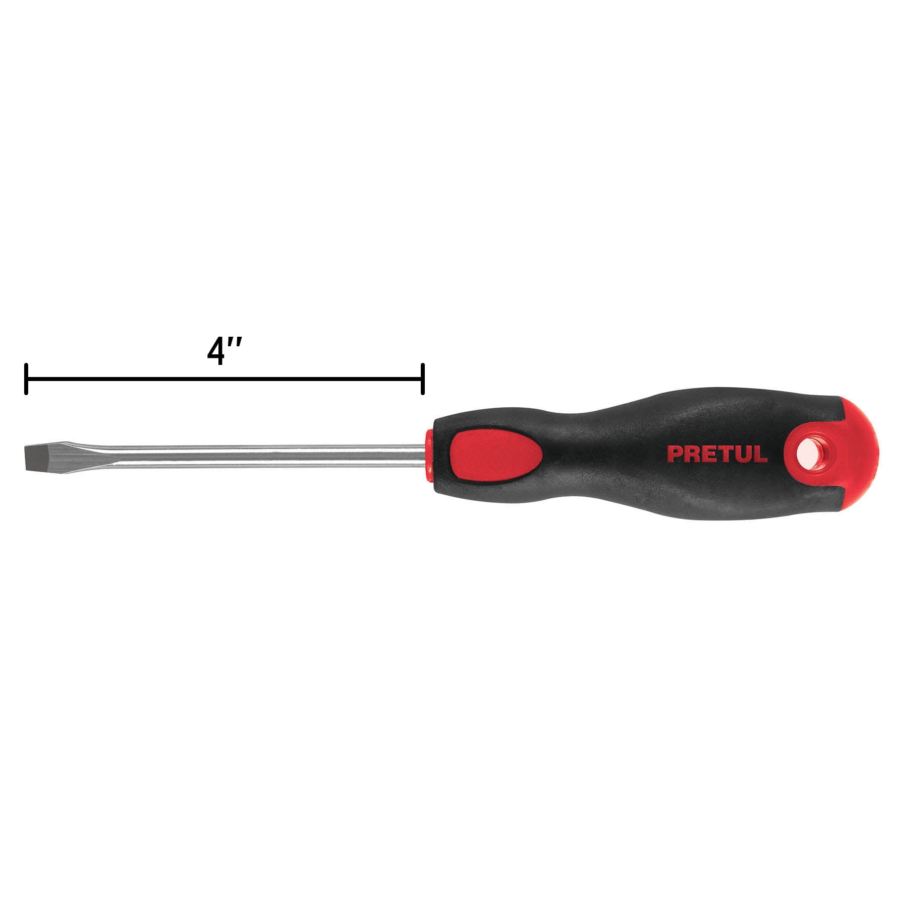Desarmador plano,1/4x4",mango comfort grip, pretul