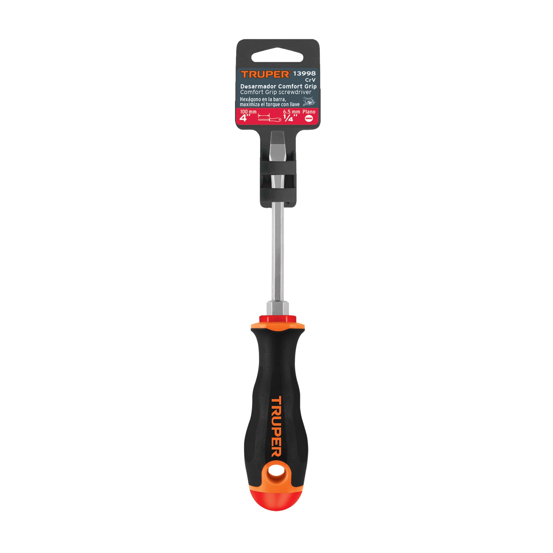 Desarmador plano 1/4x4" mango comfort grip