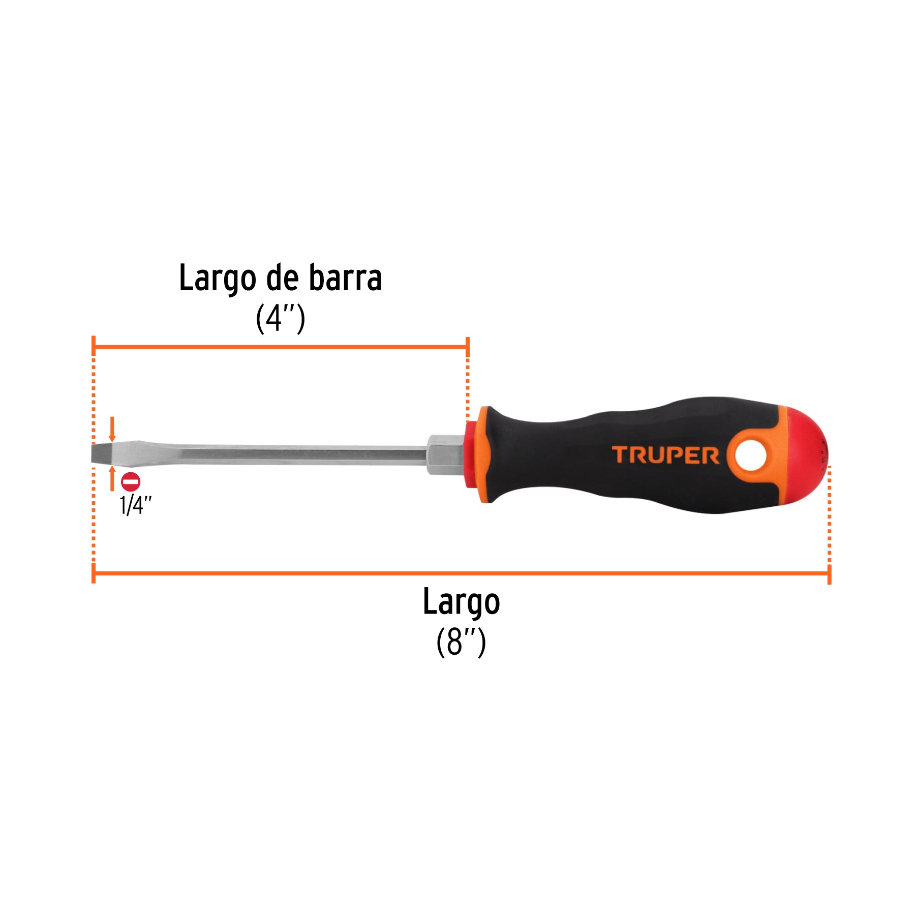 Desarmador plano 1/4x4" mango comfort grip