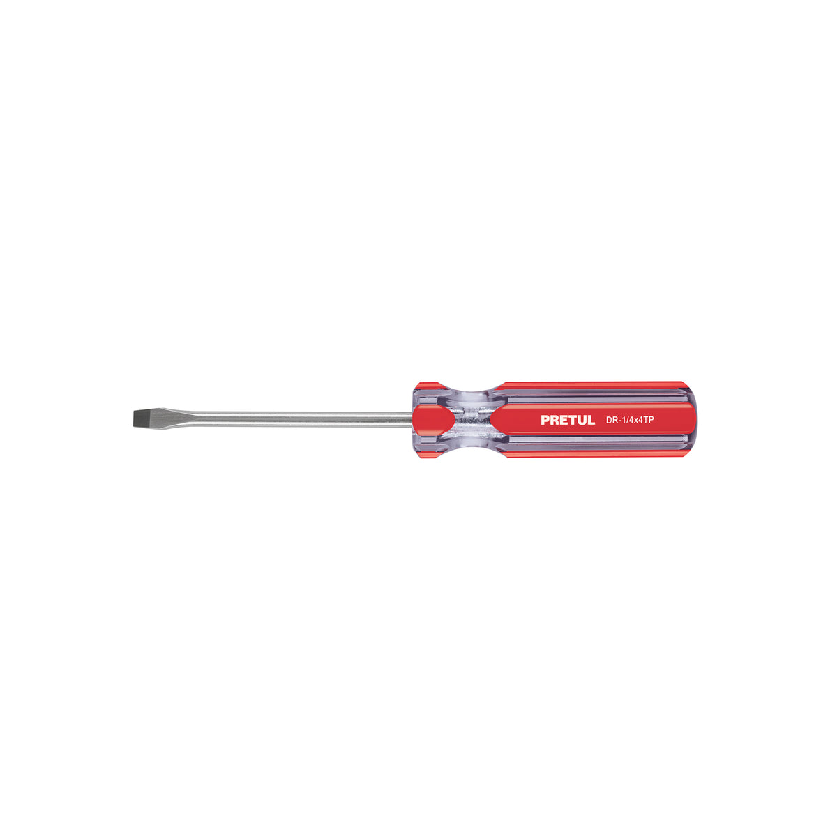 Desarmador plano, 1/4 x 4", mango pvc, pretul