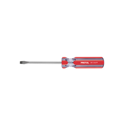 Desarmador plano, 1/4 x 4", mango pvc, pretul