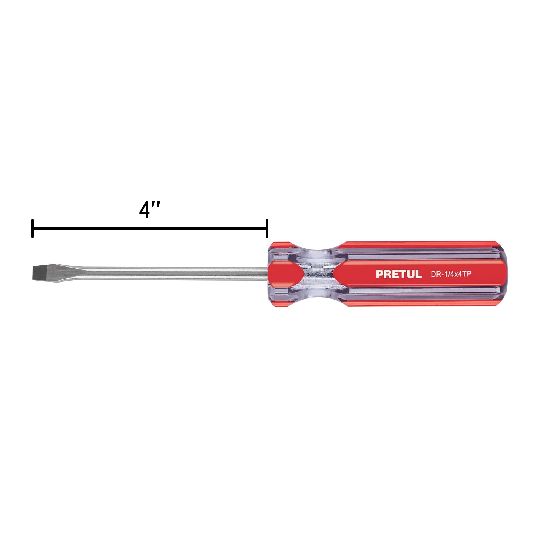 Desarmador plano, 1/4 x 4", mango pvc, pretul