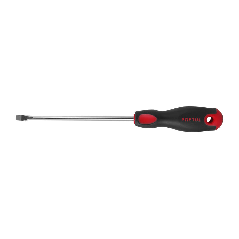 Desarmador plano, 1/4x6", mango comfort grip, pretul