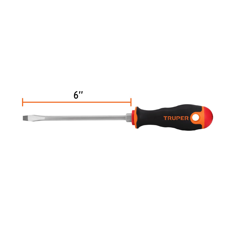 Desarmador plano 1/4x6" mango comfort grip