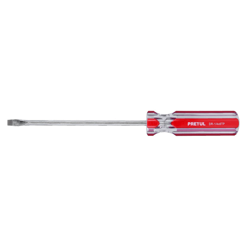 Desarmador plano, 1/4 x 6", mango pvc, pretul