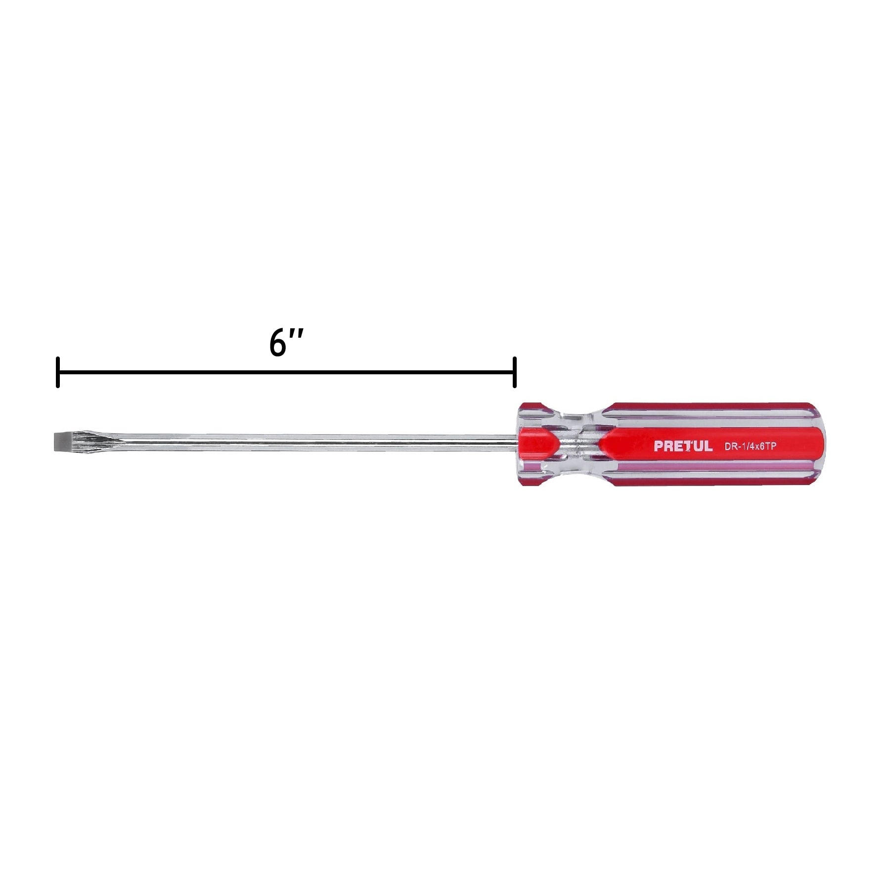 Desarmador plano, 1/4 x 6", mango pvc, pretul