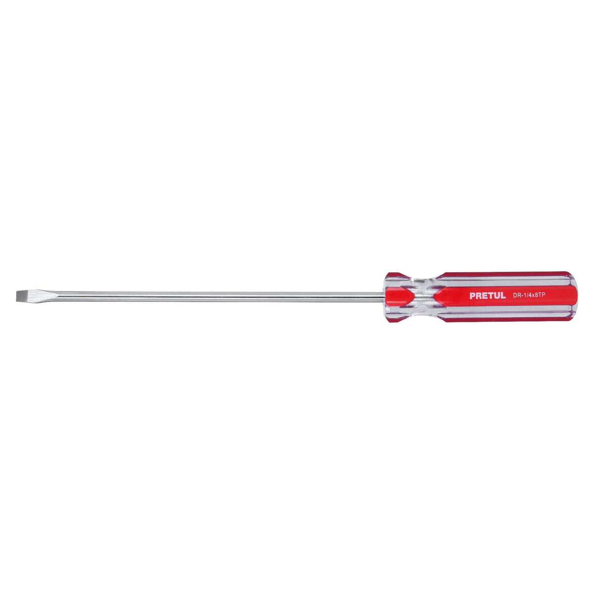 Desarmador plano, 1/4 x 8", mango pvc, pretul