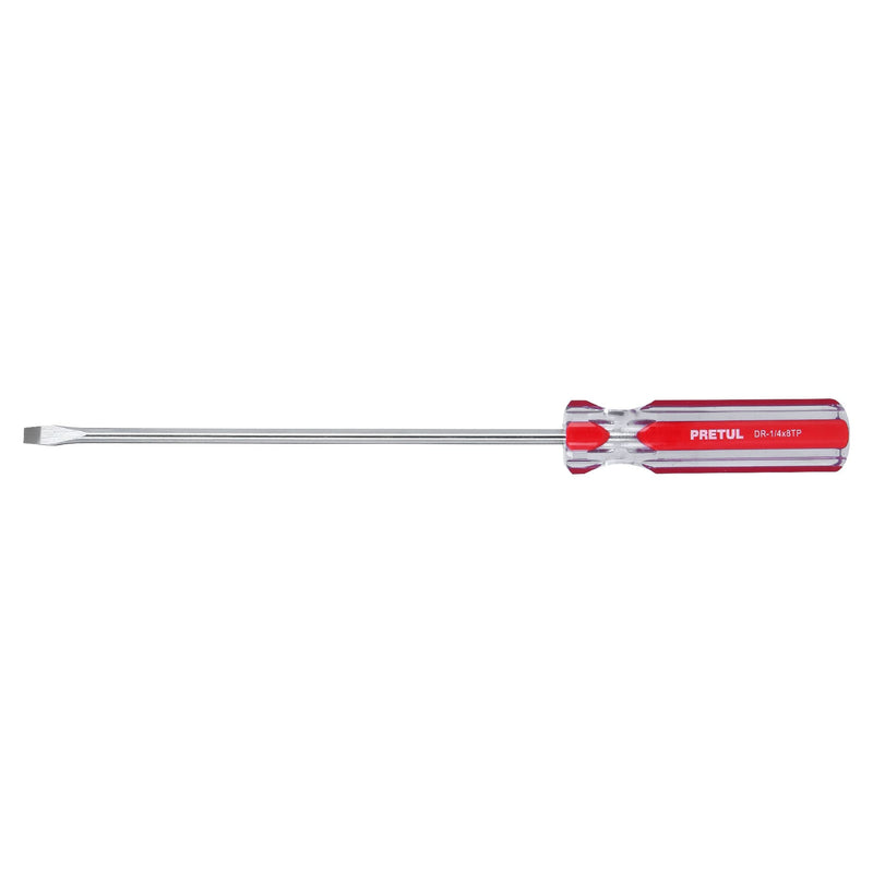 Desarmador plano, 1/4 x 8", mango pvc, pretul