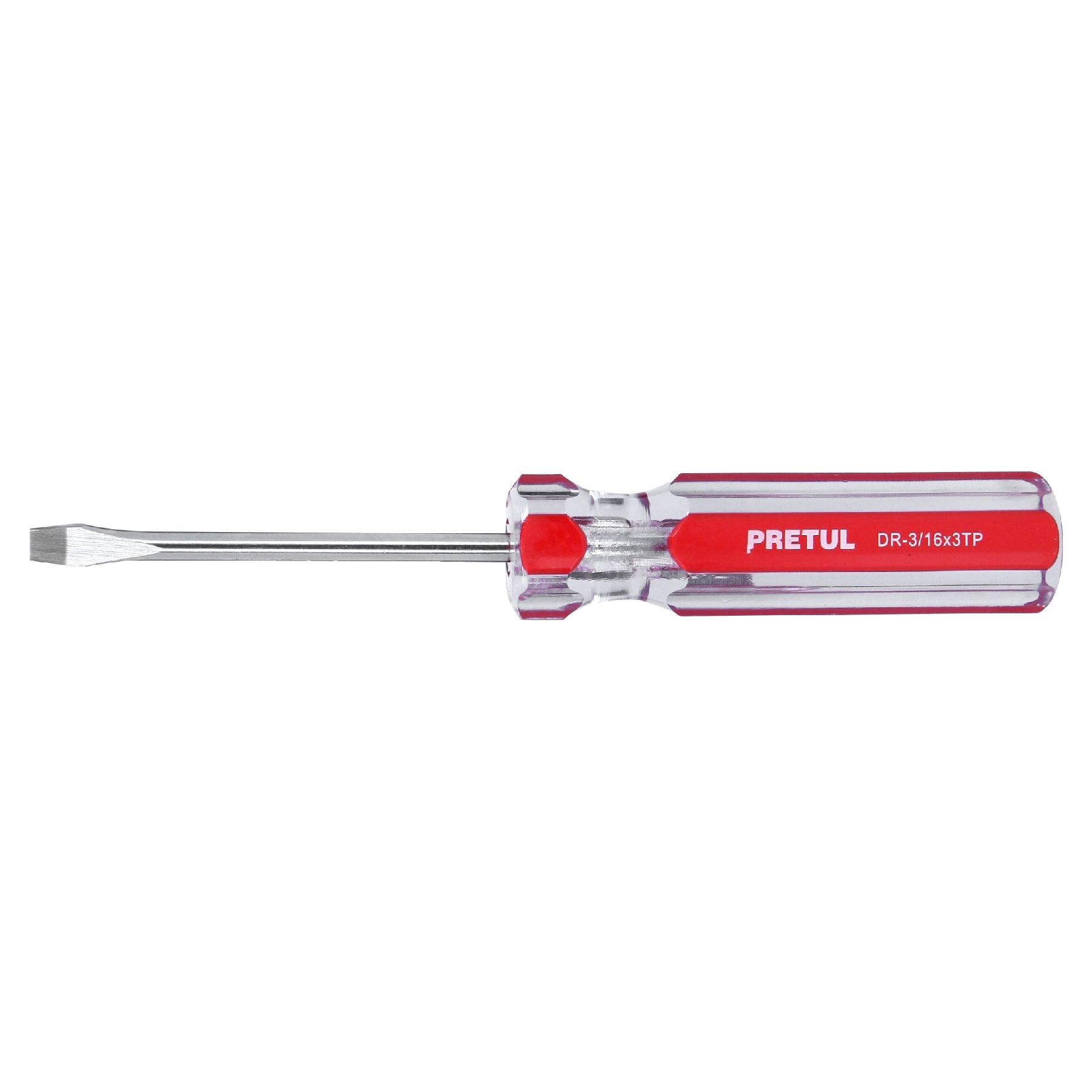 Desarmador plano, 3/16 x 3", mango pvc, pretul