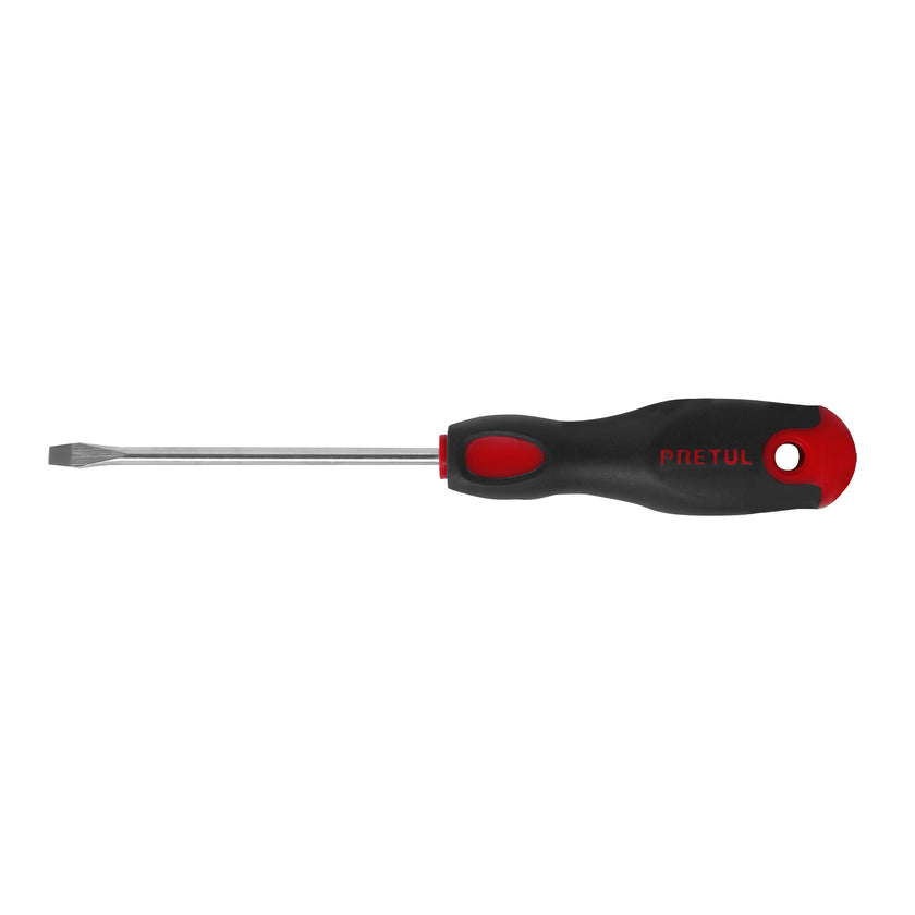 Desarmador plano, 3/16x4", mgo comfort grip, pretul