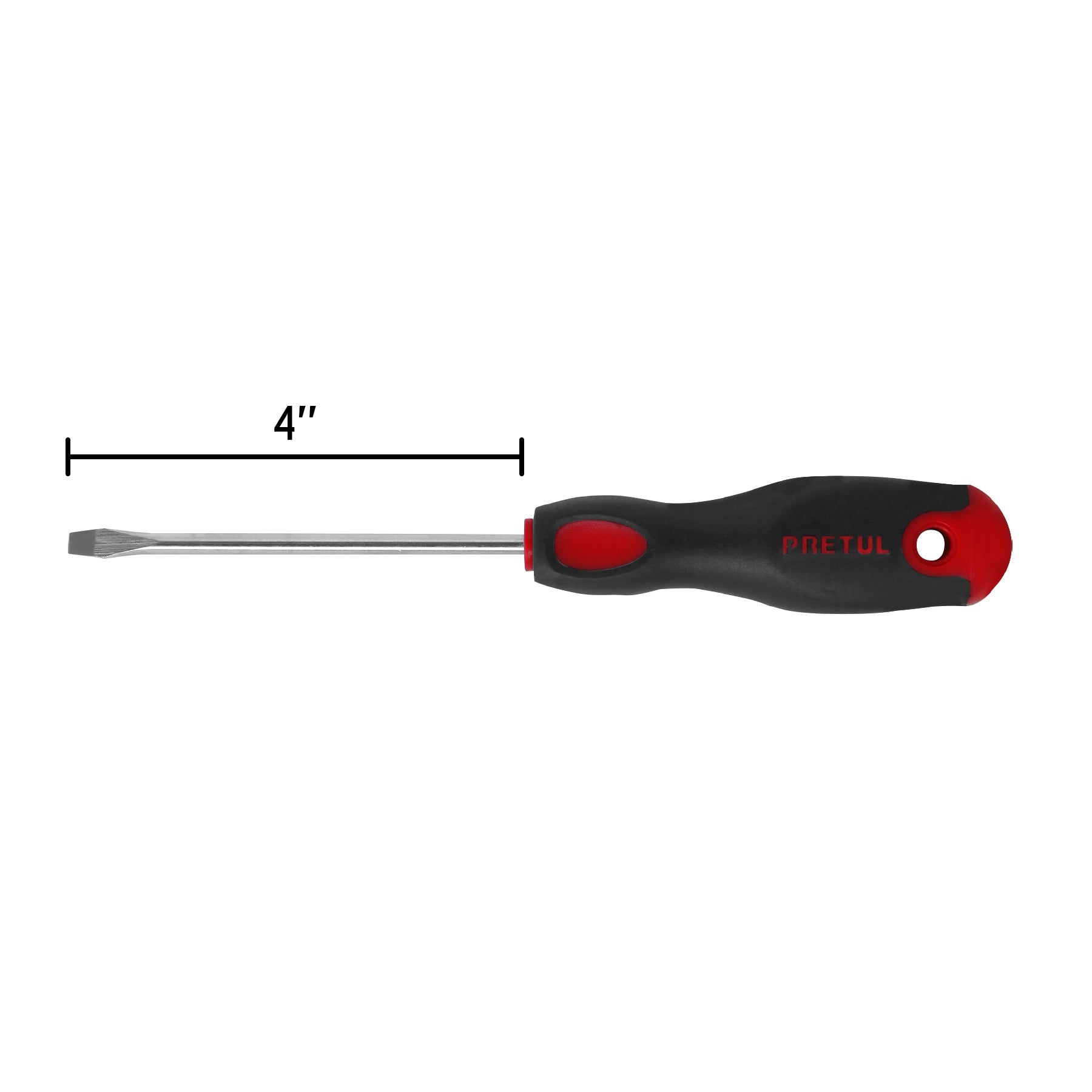 Desarmador plano, 3/16x4", mgo comfort grip, pretul