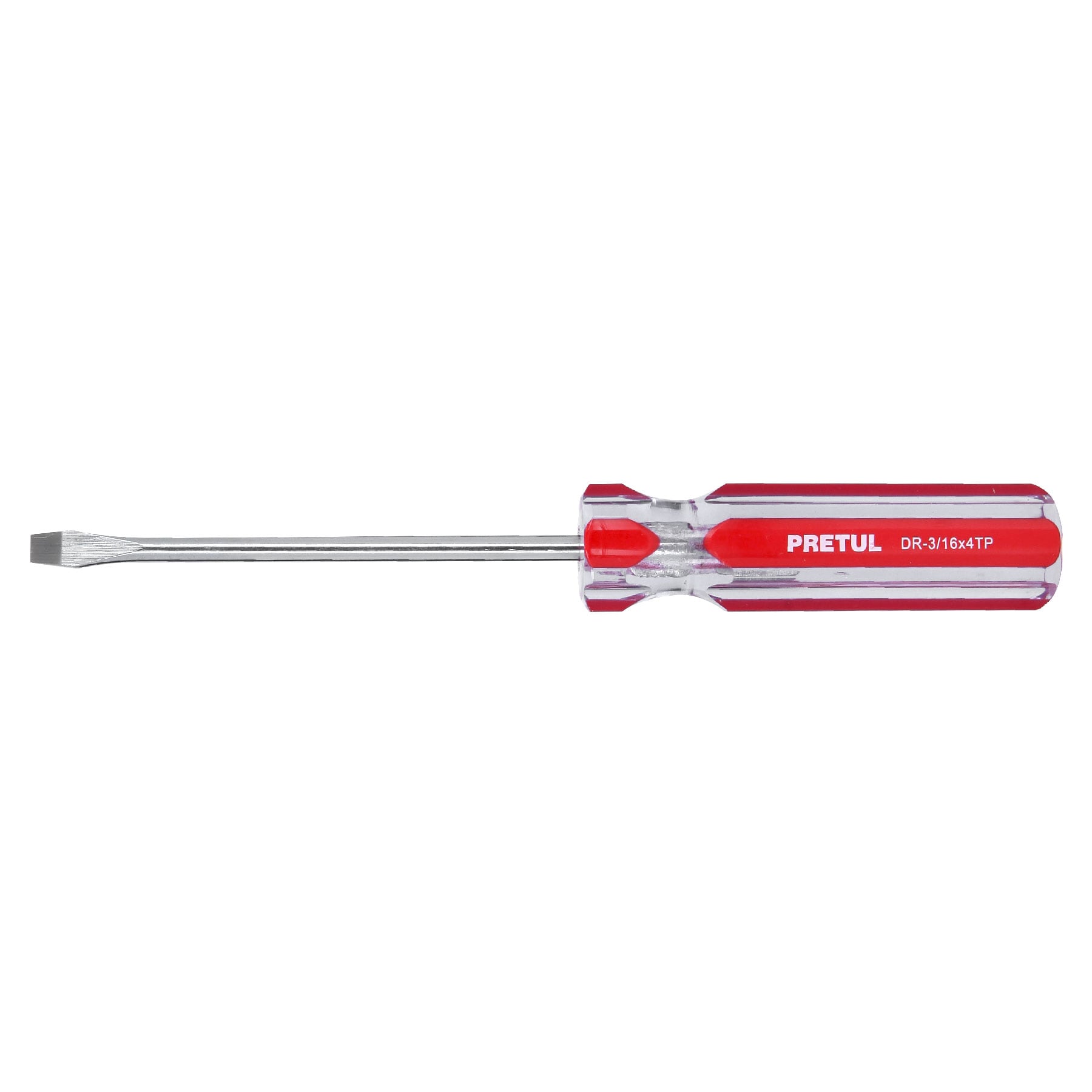 Desarmador plano, 3/16 x 4", mango pvc, pretul