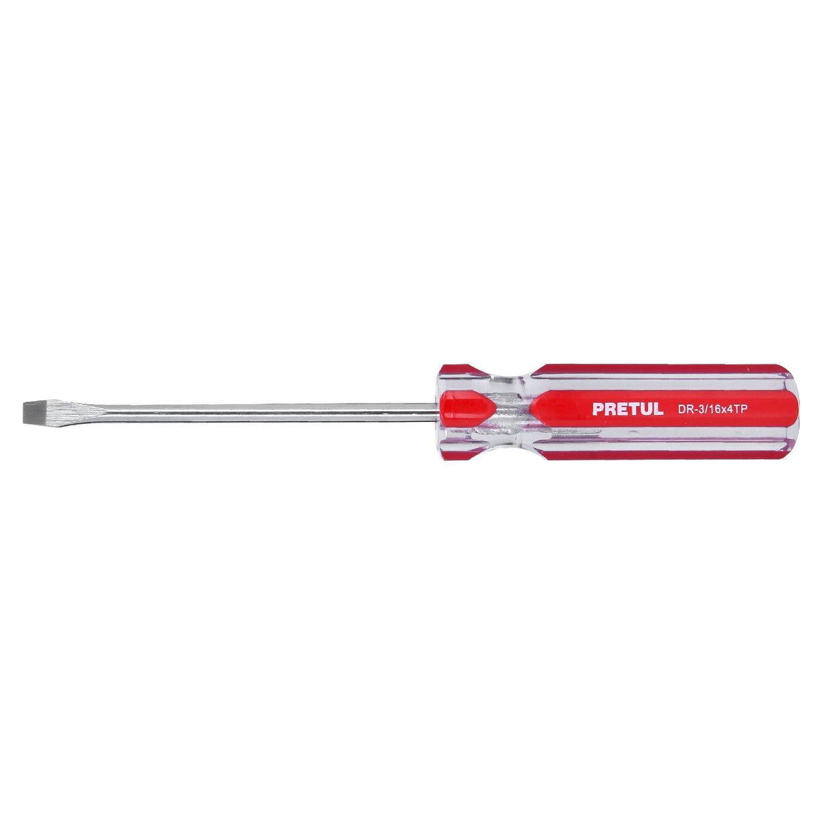 Desarmador plano, 3/16 x 4", mango pvc, pretul