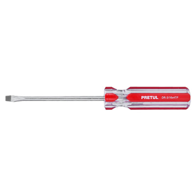 Desarmador plano, 3/16 x 4", mango pvc, pretul