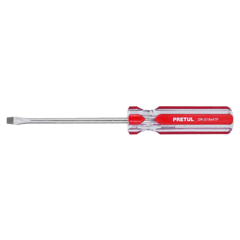 Desarmador plano, 3/16 x 4", mango pvc, pretul
