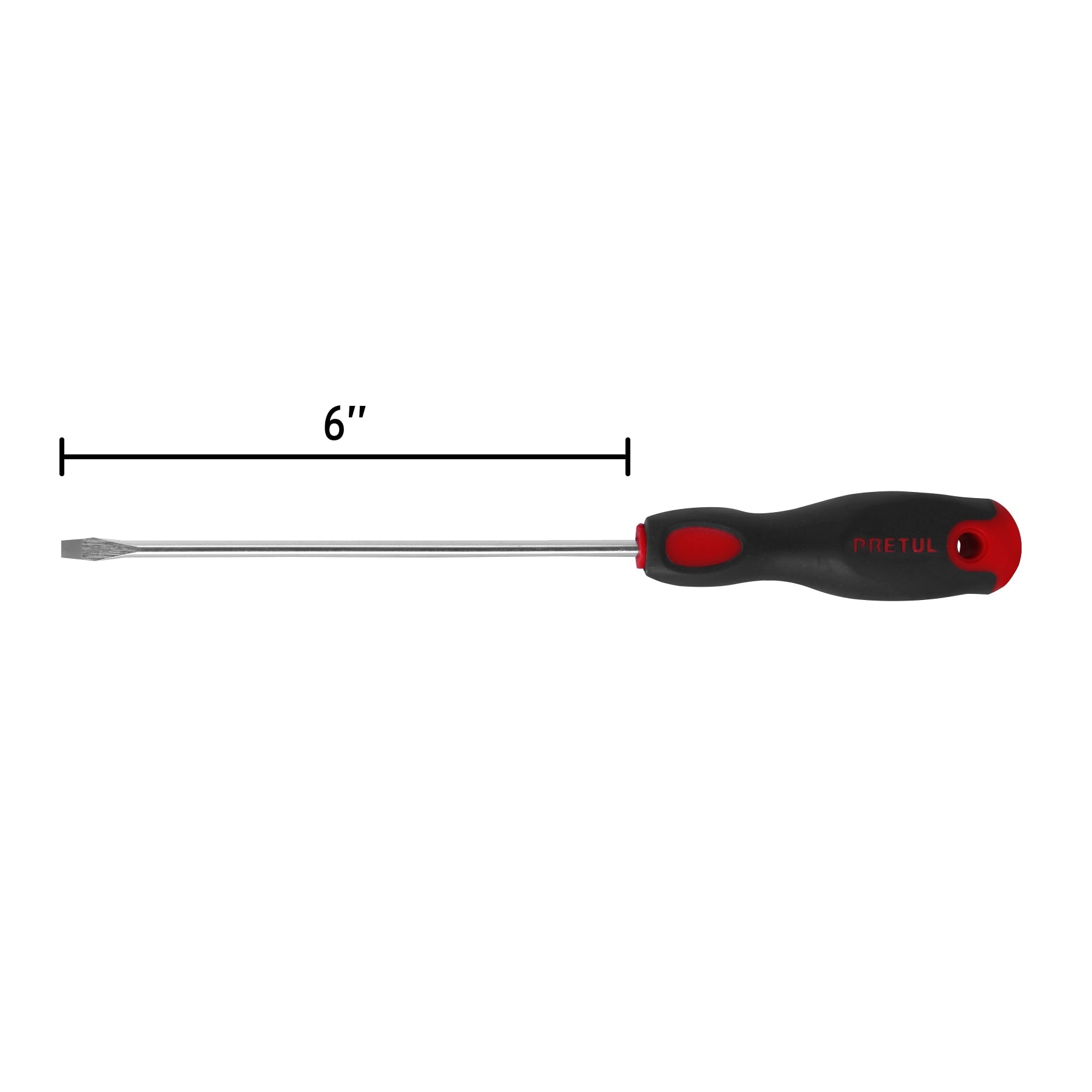 Desarmador plano, 3/16x6", mgo comfort grip, pretul