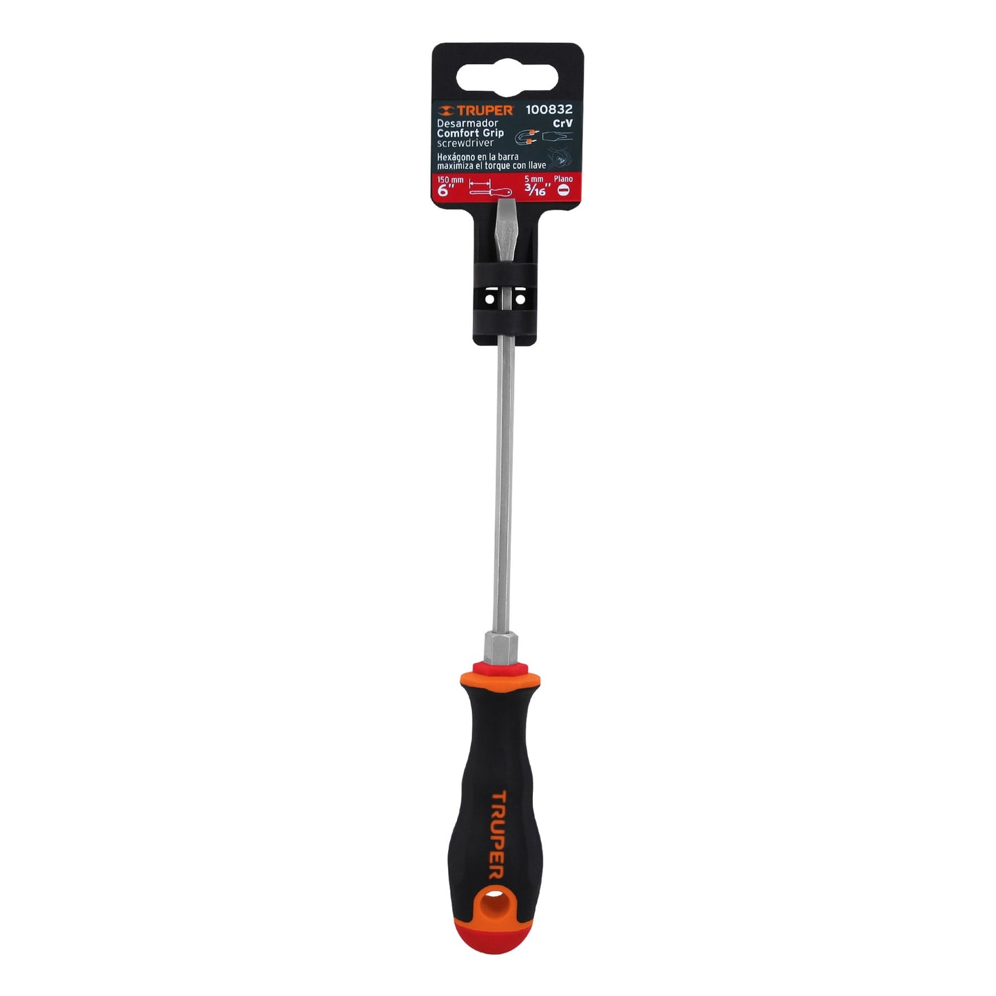 DESARMADOR PLANO MANGO COMFORT GRIP 3/16"X6"