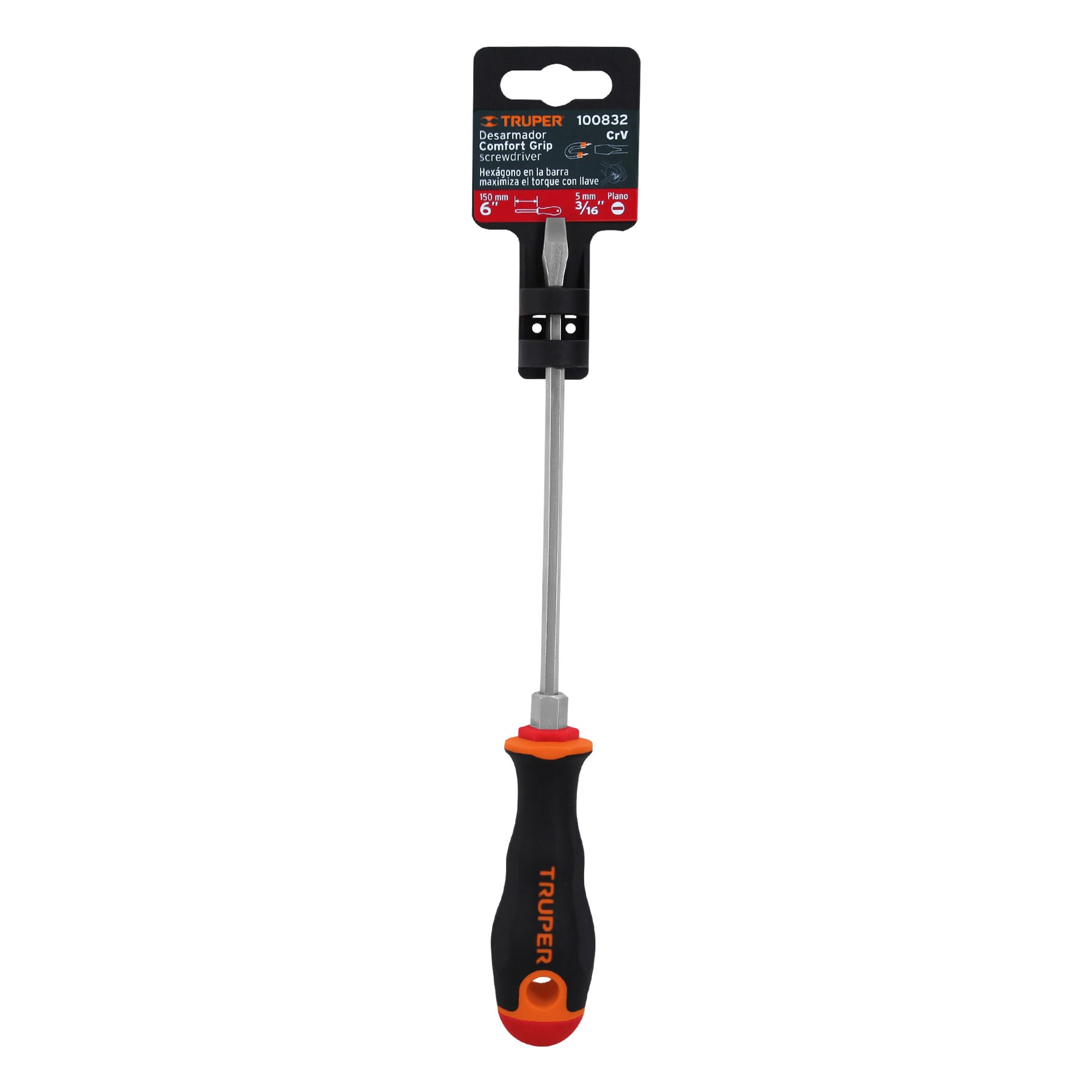 DESARMADOR PLANO MANGO COMFORT GRIP 3/16"X6"