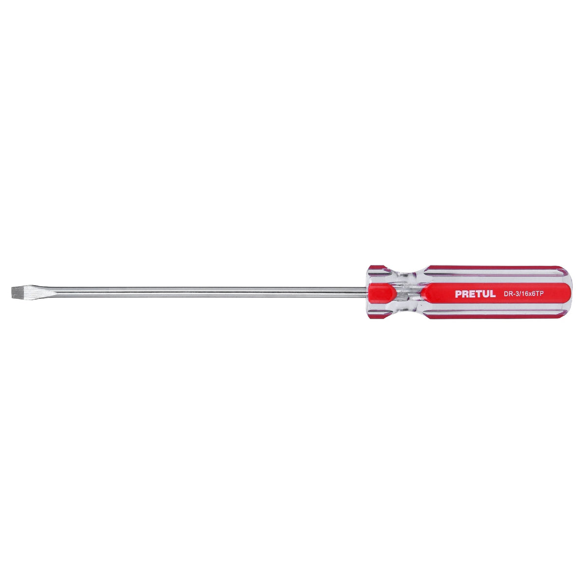 Desarmador plano, 3/16 x 6", mango pvc, pretul