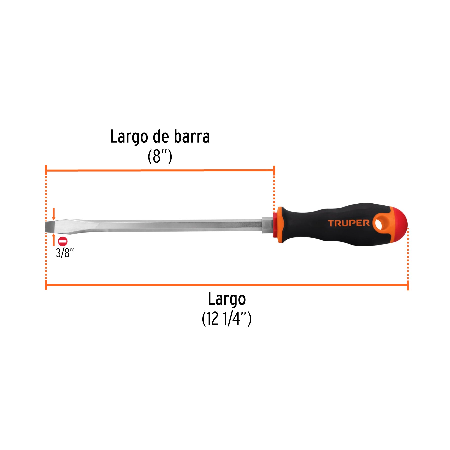 DESARMADOR PLANO MANGO COMFORT GRIP 3/8"X8"