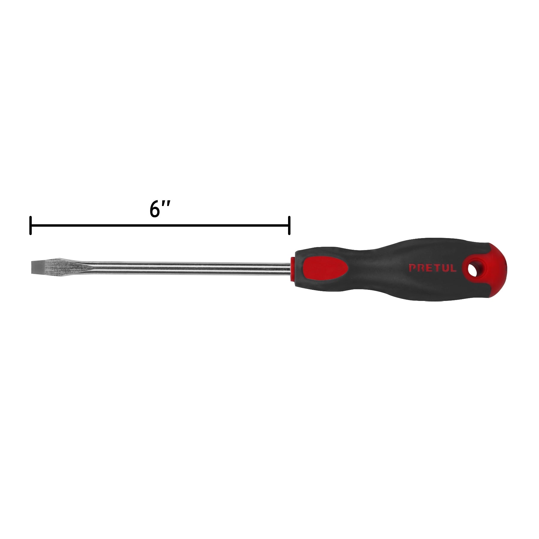 Desarmador plano, 5/16 x 6", mango comfort grip, pretul
