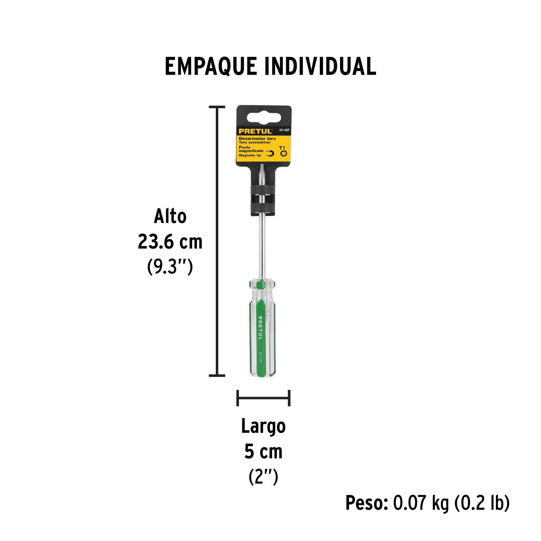 Desarmador punta Torx T 10 mango de PVC Pretul