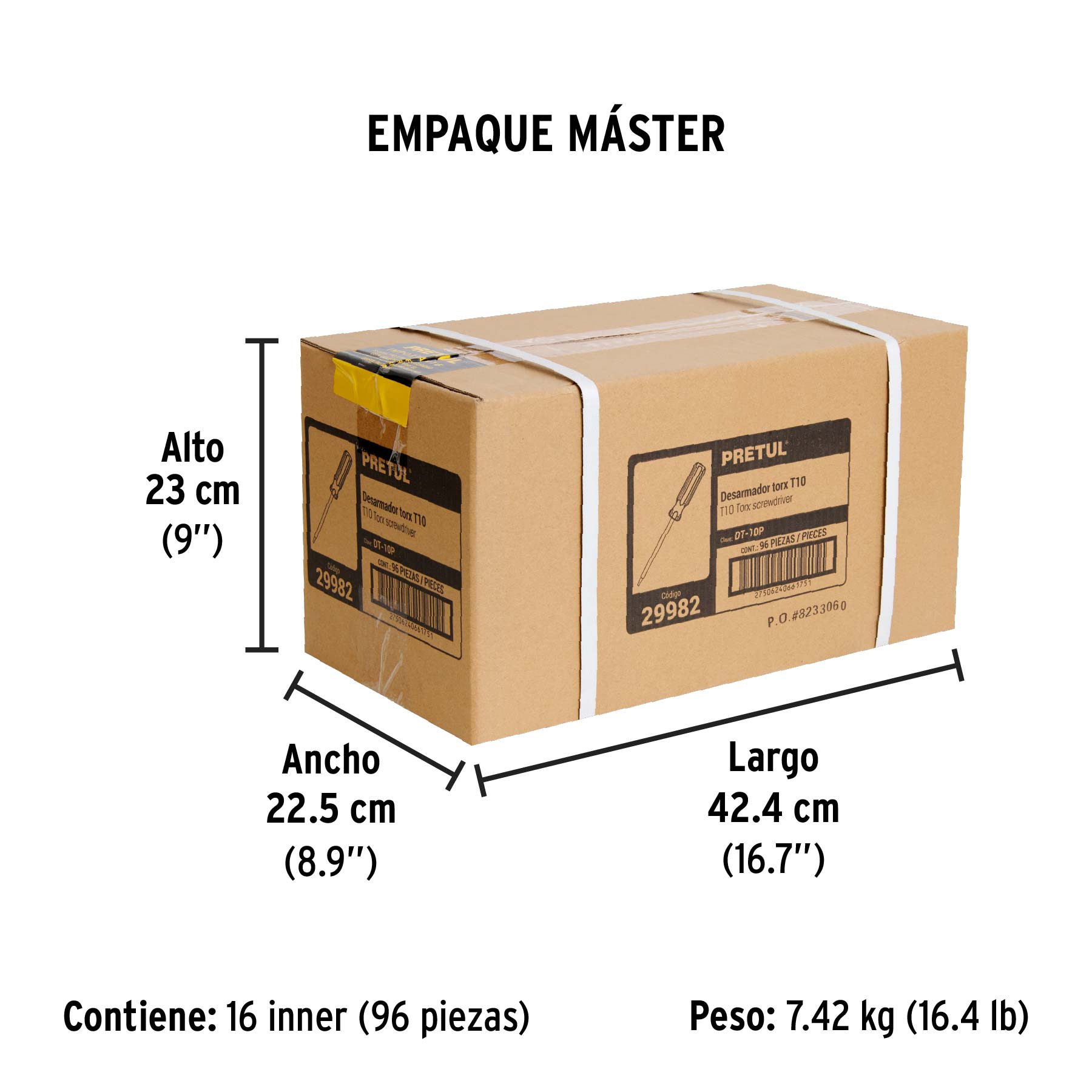 Desarmador punta Torx T 10 mango de PVC Pretul