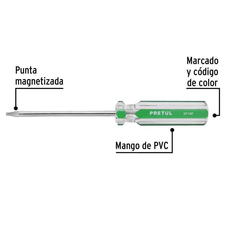 Desarmador punta Torx T 10 mango de PVC Pretul