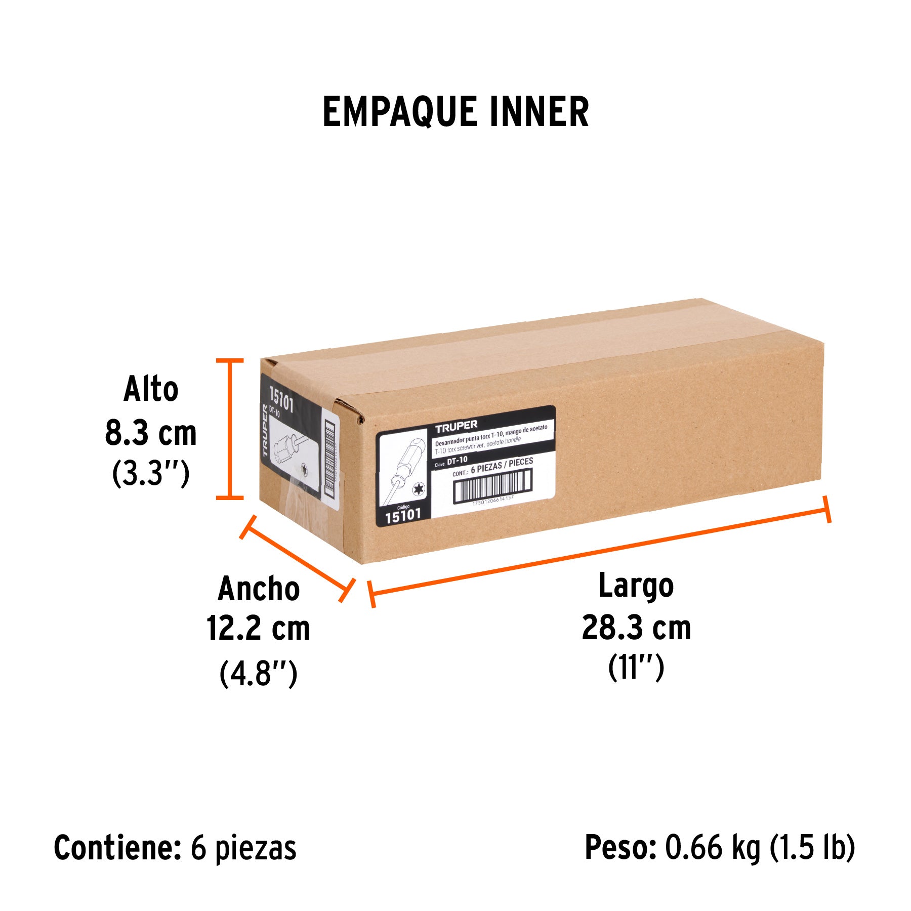 Desarmador punta Torx T 10 mango de acetato