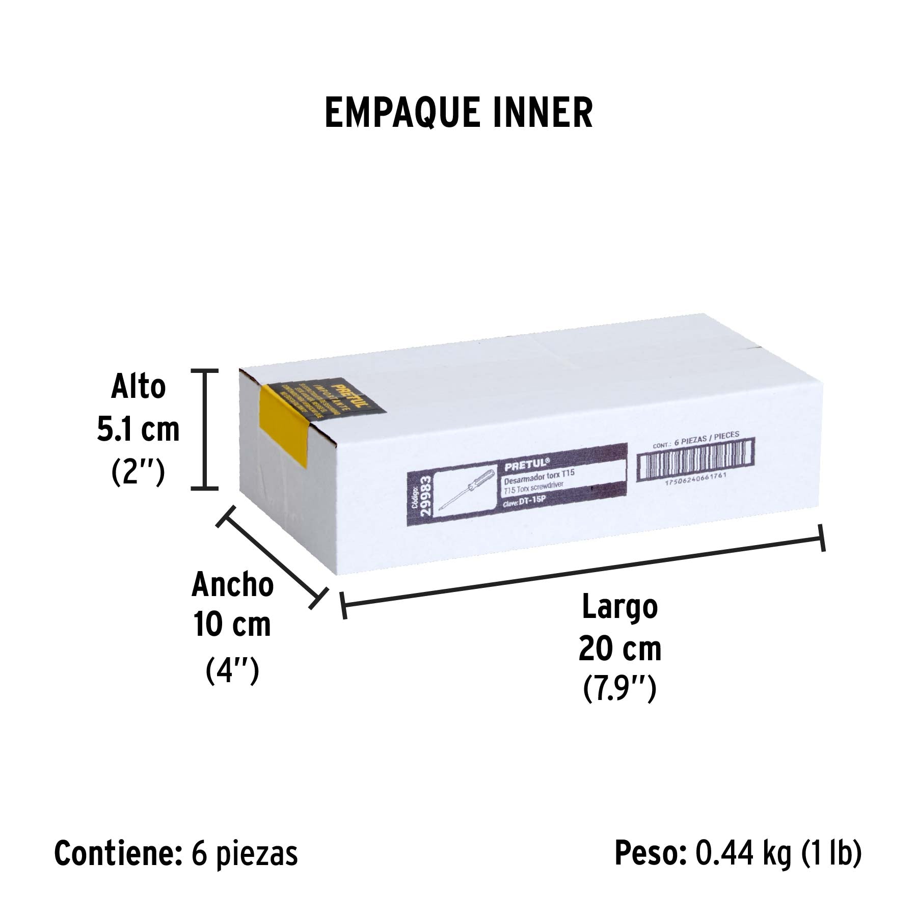Desarmador punta Torx T 15 mango de PVC Pretul