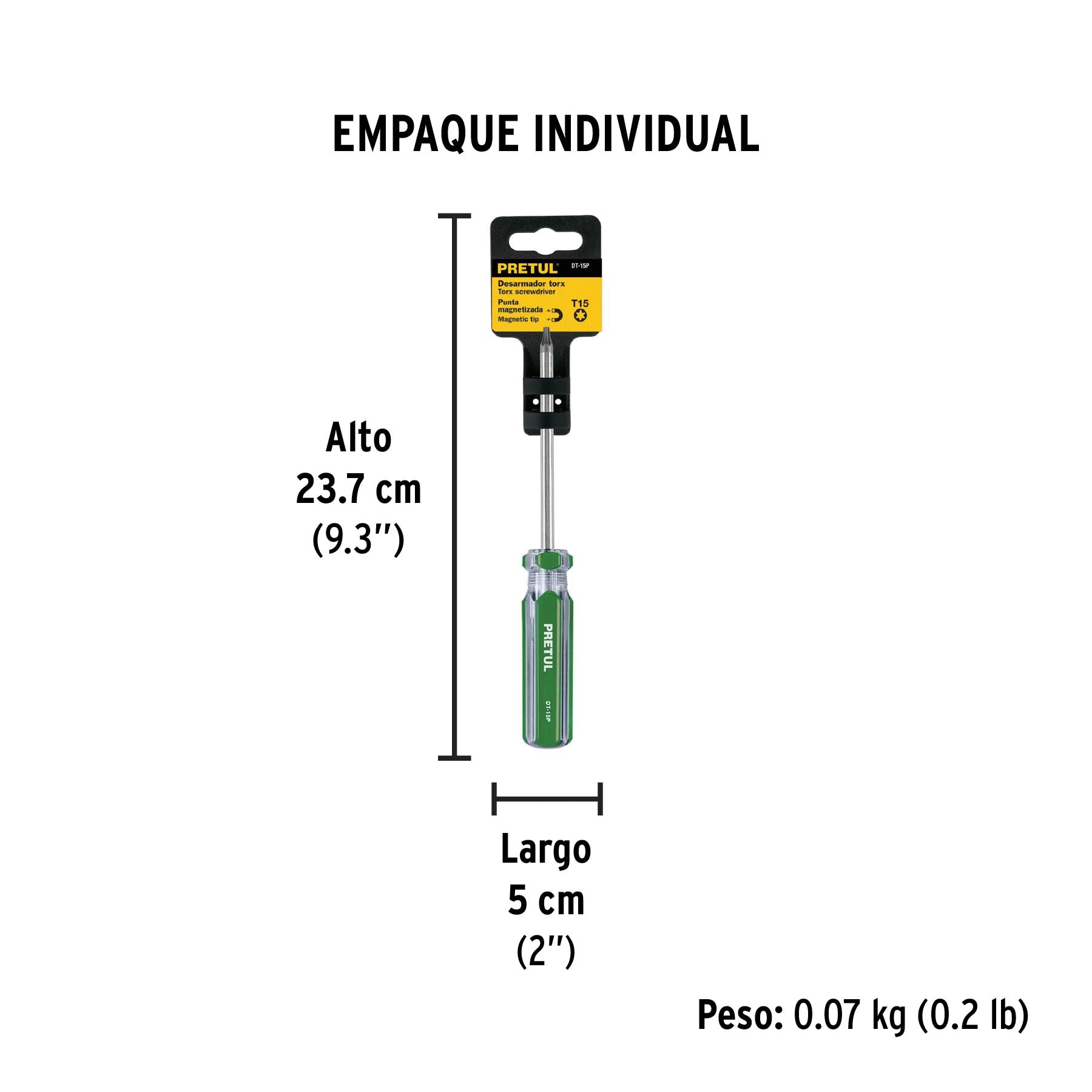 Desarmador punta Torx T 15 mango de PVC Pretul