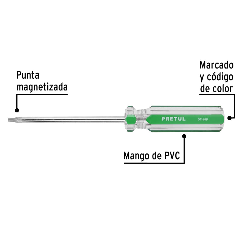 Desarmador punta Torx T 20 mango de PVC Pretul