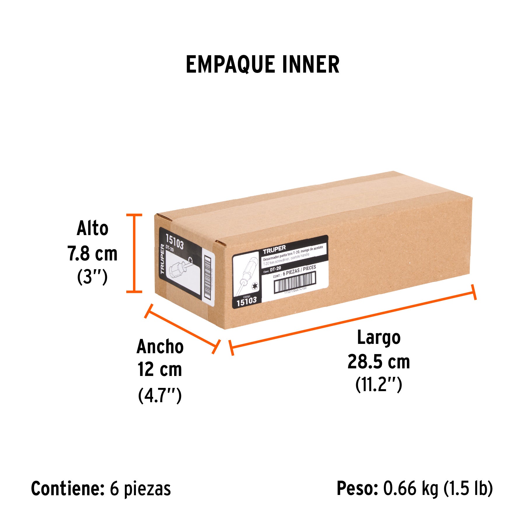 Desarmador punta Torx T 20 mango de acetato