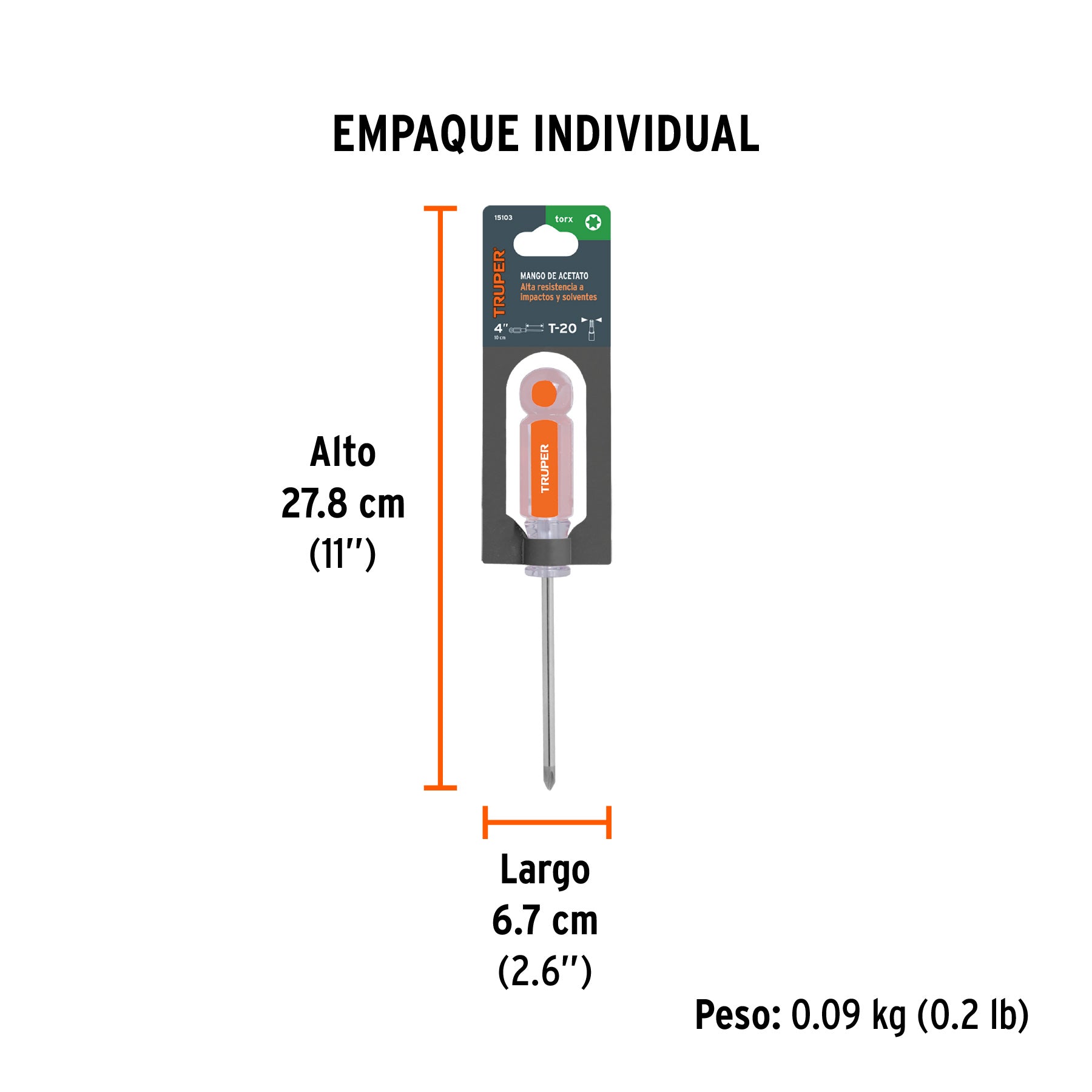 Desarmador punta Torx T 20 mango de acetato
