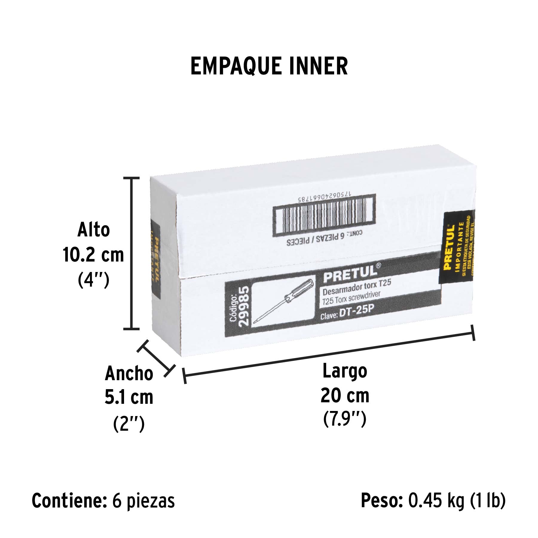 Desarmador punta Torx T 25 mango de PVC Pretul