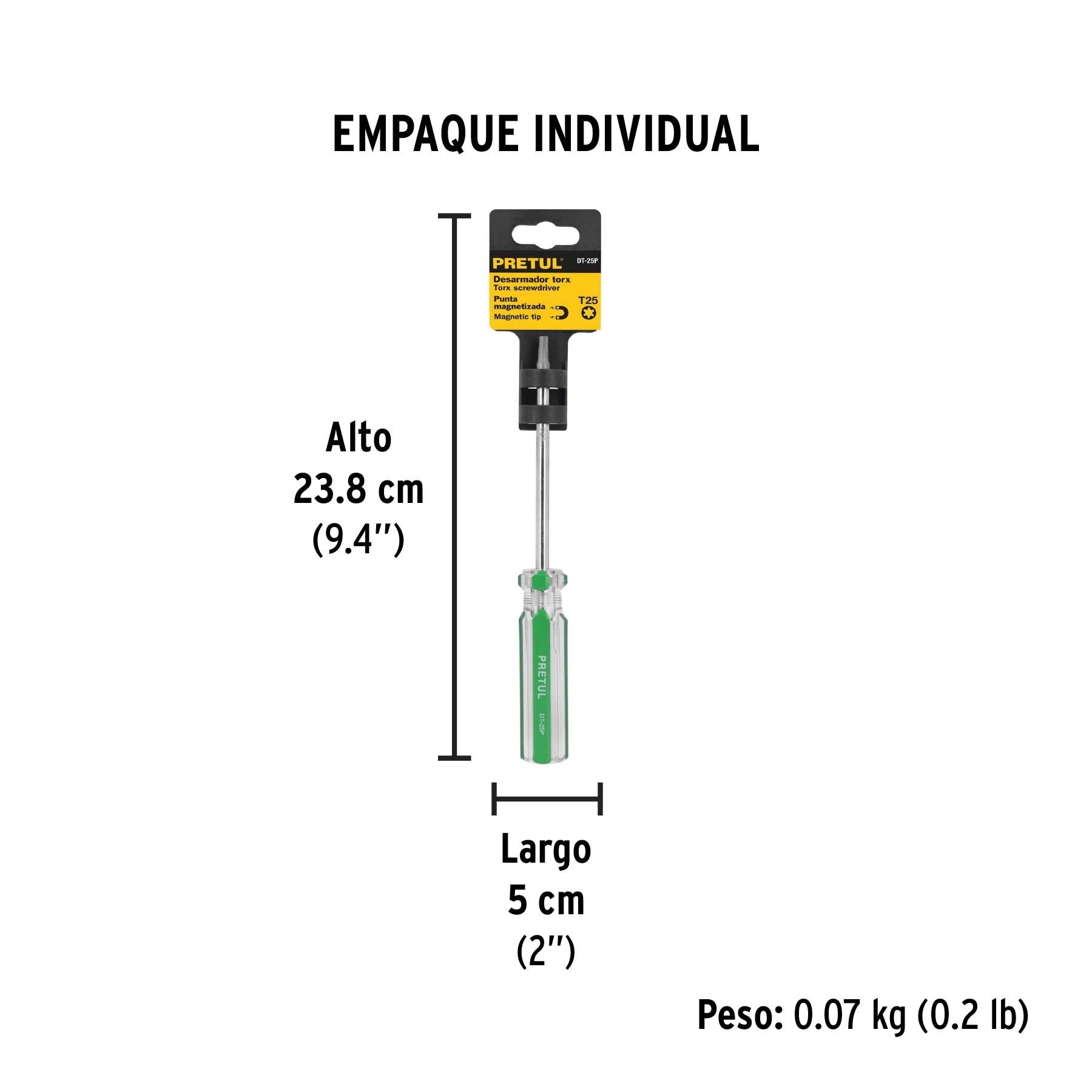 Desarmador punta Torx T 25 mango de PVC Pretul