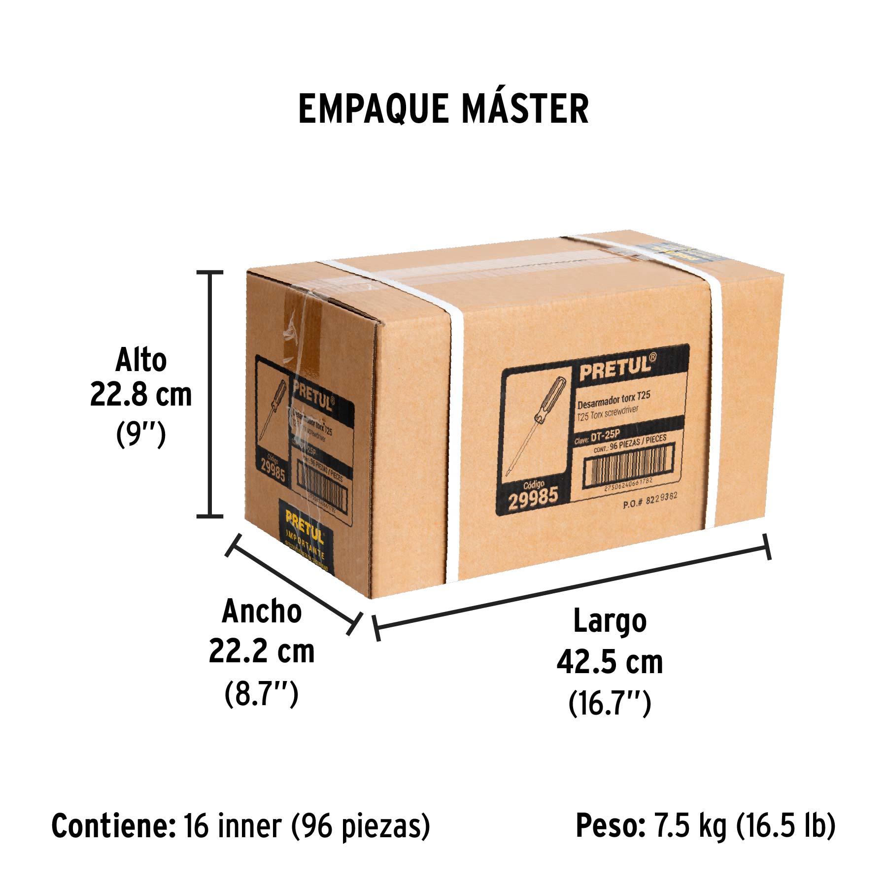 Desarmador punta Torx T 25 mango de PVC Pretul