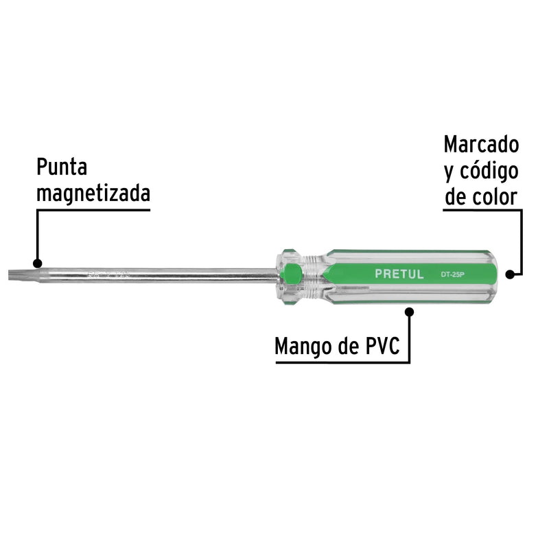 Desarmador punta Torx T 25 mango de PVC Pretul