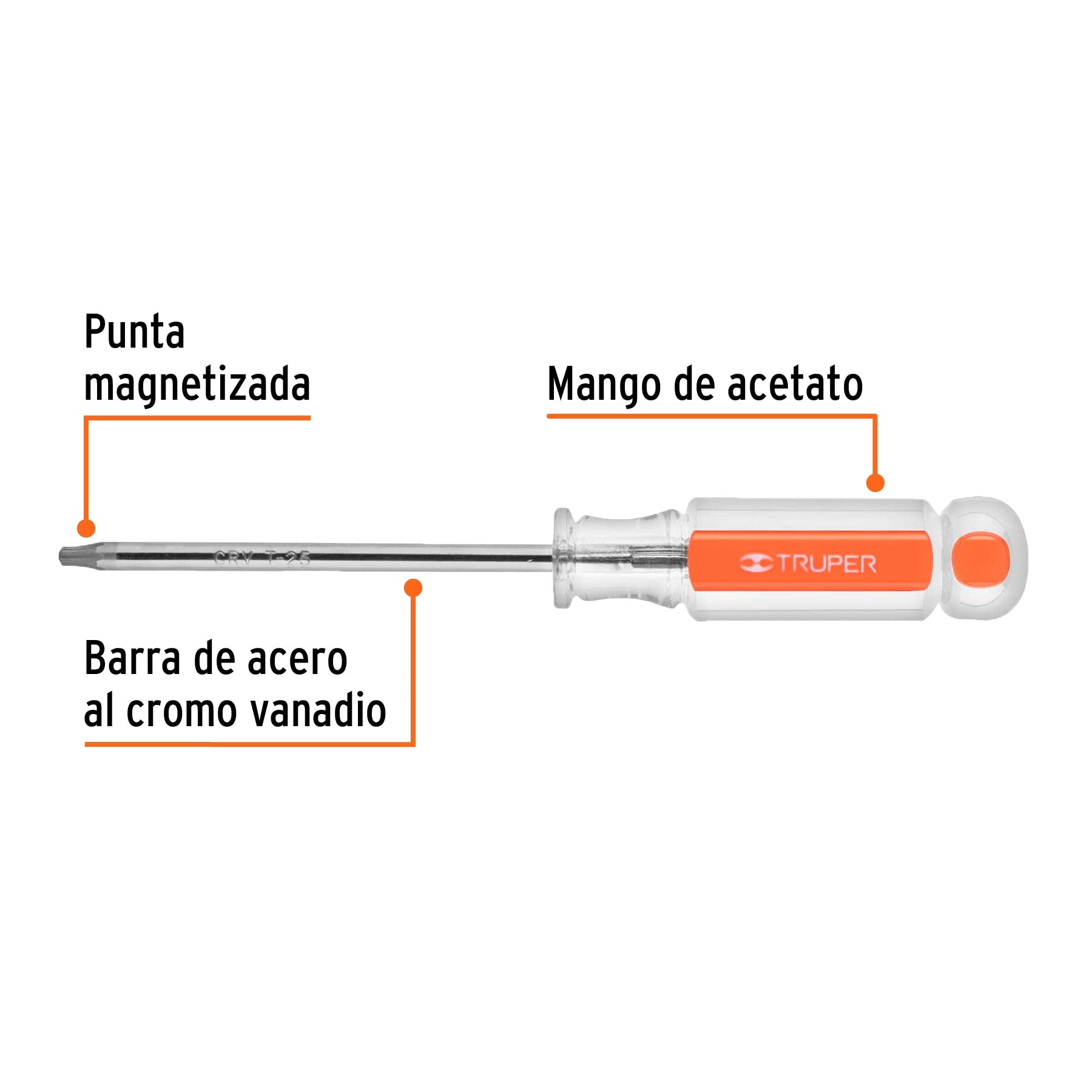 Desarmador punta Torx T 25 mango de acetato