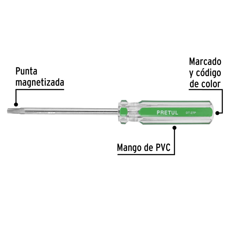 Desarmador punta Torx T 27 mango de PVC Pretul