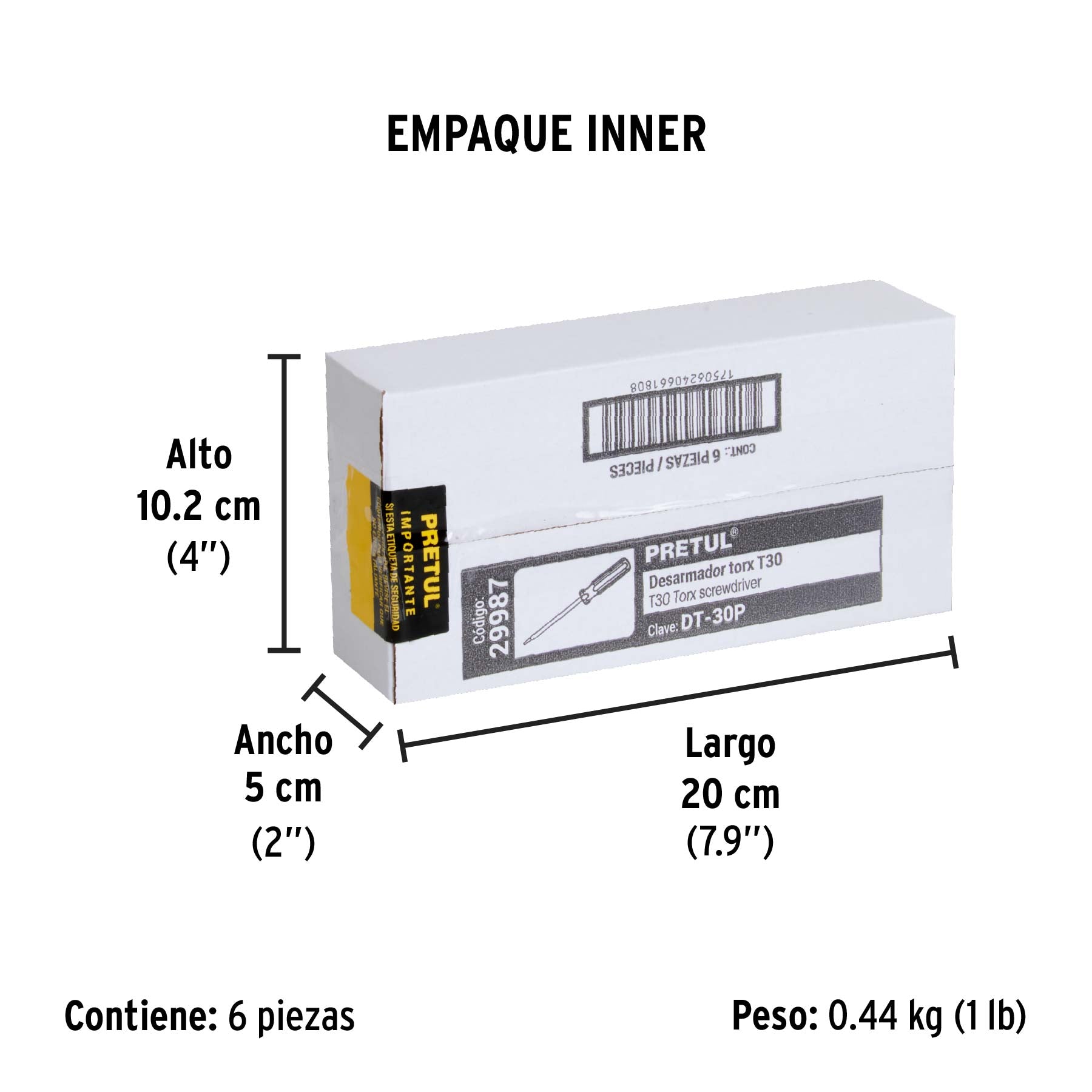 Desarmador punta Torx T 30 mango de PVC Pretul
