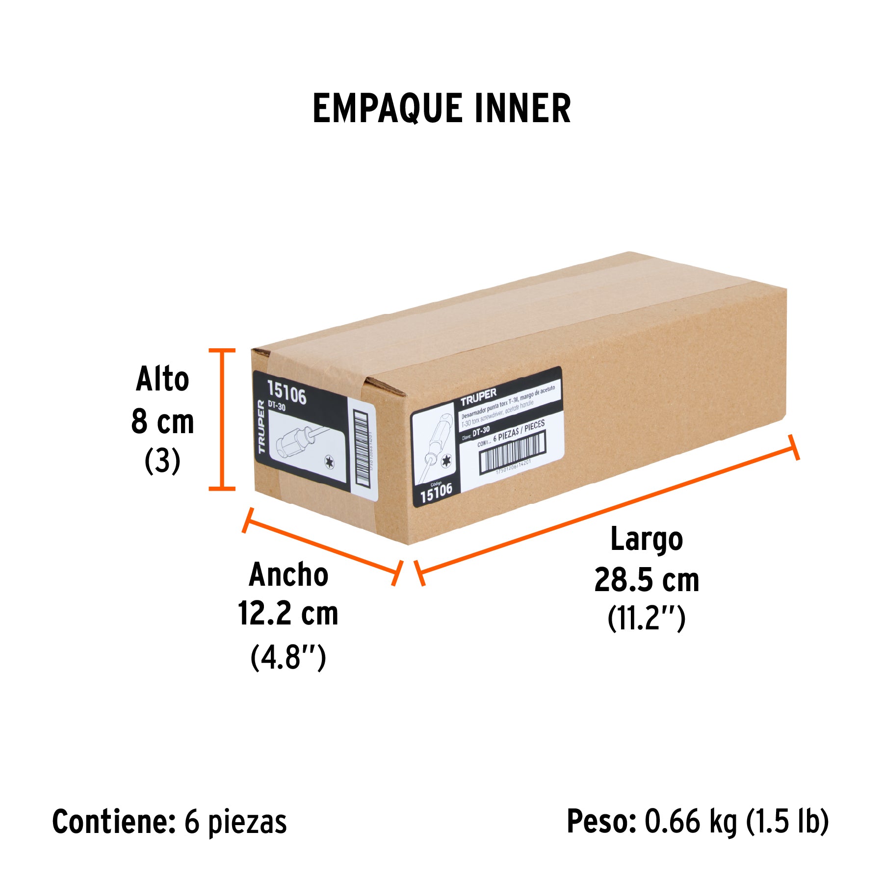 Desarmador punta Torx T 30 mango de acetato