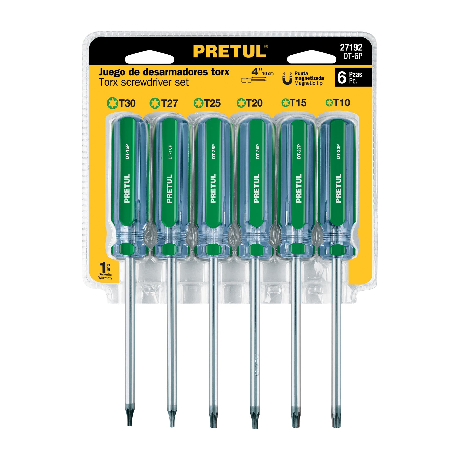 Juego de 6 desarmadores Torx mango de PVC, Pretul