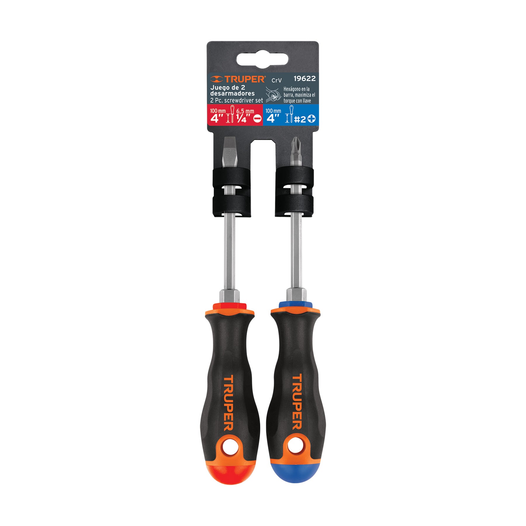 Juego de 2 desarmadores tipo trompo comfort grip