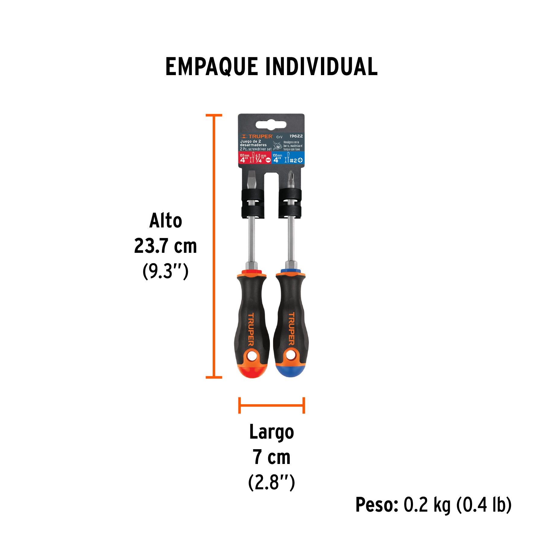 Juego de 2 desarmadores tipo trompo comfort grip