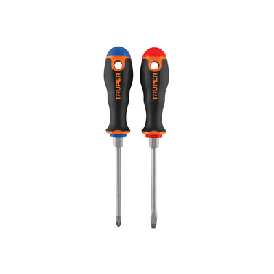 Juego de 2 desarmadores 1/4x4 mango comfort grip