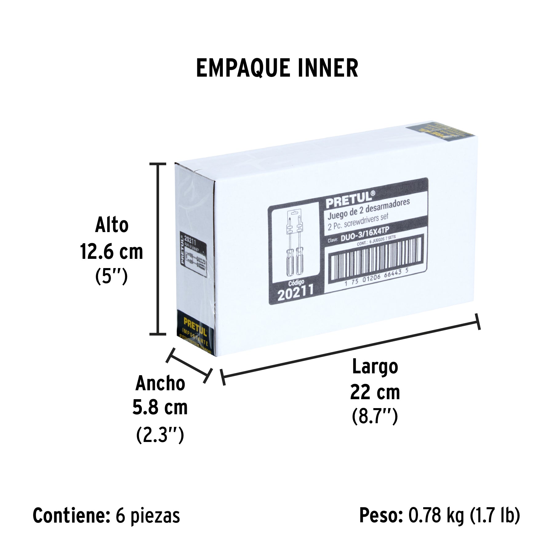 Duo de desarmadores, 3/16x4, mango PVC, Pretul